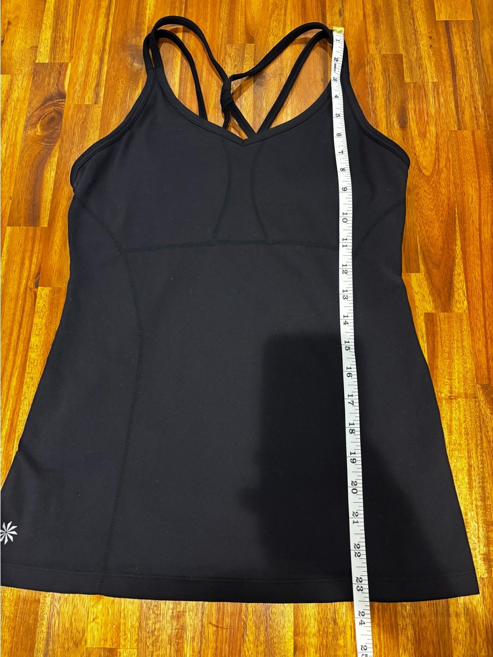 Athleta Black Tank Top with Built in Bra and Crisscross Back Womens Small - Picture 7 of 11